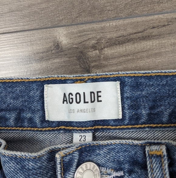 Agolde Cooper Cargo Utility Regulation Organic Cotton Blue Denim Jeans Size 23 - Picture 8 of 14